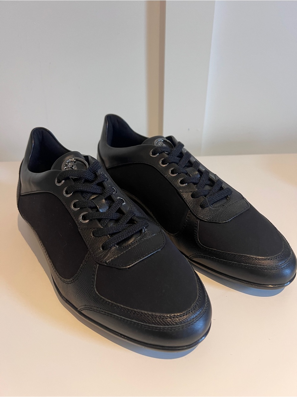 Versace Collection Black Low-Top Lace-Up Sneakers 42 (8US)